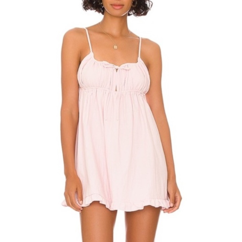 Light Pink Mini Sundress with Spaghetti Straps